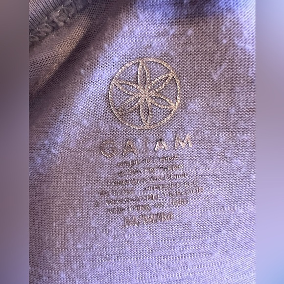 Gaiam Crossed Strap Tank Top blue/ gray Size M made in China cotton lightweight - Picture 6 of 12